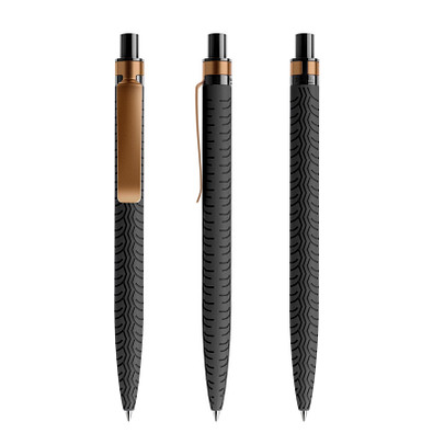 prodir® Druckkugelschreiber QS03 Soft Touch PRS Push, blaue Mine, schwarz/Kupfer prodir® Druckkugelschreiber QS03 Soft Touch PRS Push, blaue Mine, schwarz/Kupfer