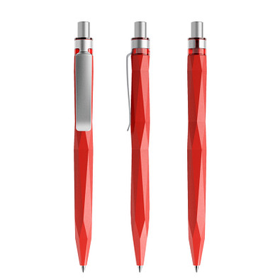 prodir® Druckkugelschreiber QS20 PMS Push, blaue Mine, rot/silber satiniert prodir® Druckkugelschreiber QS20 PMS Push, blaue Mine, rot/silber satiniert
