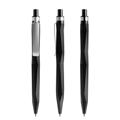 prodir® Druckkugelschreiber QS20 PMS Push, blaue Mine, schwarz