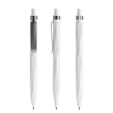 prodir® Druckkugelschreiber QS20 PMS Push, blaue Mine, weiß/graphit