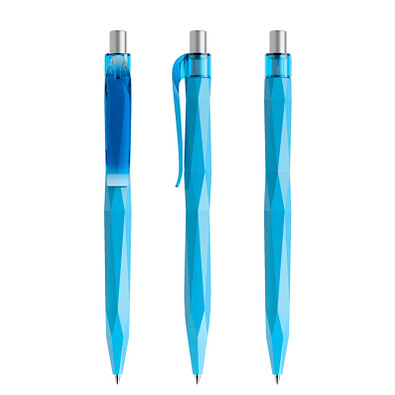 prodir® Druckkugelschreiber QS20 PMT Push, blaue Mine, cyanblau/silber satiniert prodir® Druckkugelschreiber QS20 PMT Push, blaue Mine, cyanblau/silber satiniert