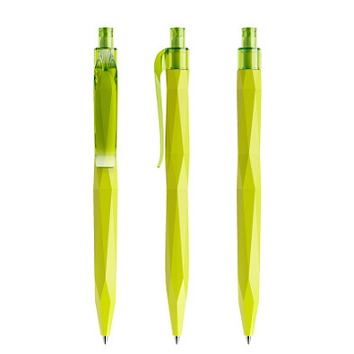 prodir® Druckkugelschreiber QS20 PMT Push, blaue Mine, gelbgrün