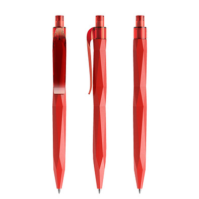 prodir® Druckkugelschreiber QS20 PMT Push, blaue Mine, rot