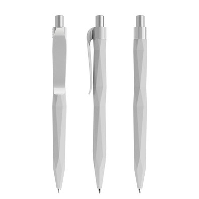 prodir® Druckkugelschreiber QS20 Soft Touch PRP Push, blaue Mine, zementgrau/silber satiniert prodir® Druckkugelschreiber QS20 Soft Touch PRP Push, blaue Mine, zementgrau/silber satiniert