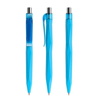 prodir® Kugelschreiber QS20 Soft Touch PRT Push, cyanblau/silber poliert prodir® Kugelschreiber QS20 Soft Touch PRT Push, cyanblau/silber poliert