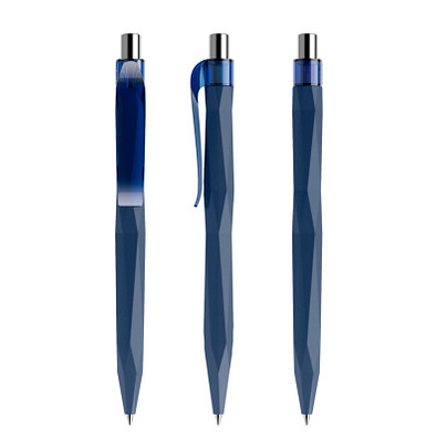 prodir® Kugelschreiber QS20 Soft Touch PRT Push, dunkelblau/silber poliert prodir® Kugelschreiber QS20 Soft Touch PRT Push, dunkelblau/silber poliert
