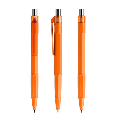 prodir® Druckkugelschreiber QS30 PMT Push, blaue Mine, orange/silber poliert prodir® Druckkugelschreiber QS30 PMT Push, blaue Mine, orange/silber poliert