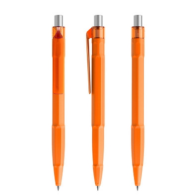 prodir® Druckkugelschreiber QS30 PMT Push, blaue Mine, orange/silber satiniert prodir® Druckkugelschreiber QS30 PMT Push, blaue Mine, orange/silber satiniert