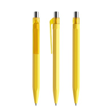 prodir QS50 PMT Push Kugelschreiber, Lemon-Silver chrome finish