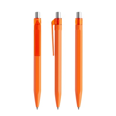 prodir QS50 PMT Push Kugelschreiber, Orange-Silver satin finish