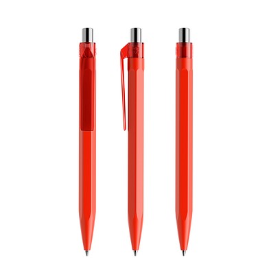 prodir QS50 PMT Push Kugelschreiber, Red-Silver chrome finish