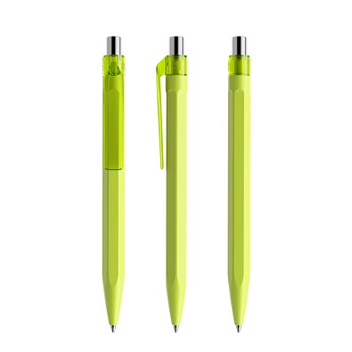 prodir QS50 PMT Push Kugelschreiber, Yellow Green-Silver chrome finish