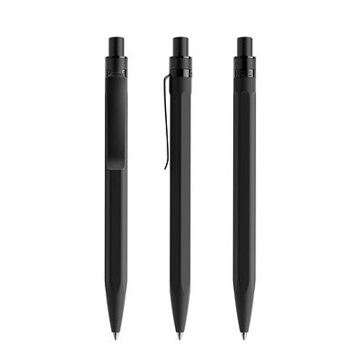 prodir QS50 Soft Touch PRS Push Kugelschreiber, Black-Black satin finish