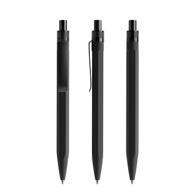 prodir QS50 Soft Touch PRS Push Kugelschreiber, Black-Black