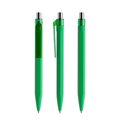 prodir QS50 Soft Touch PRT Push Kugelschreiber, Bright Green-Silver chrome finish