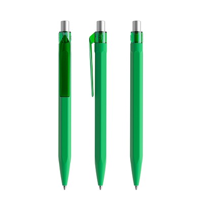 prodir QS50 Soft Touch PRT Push Kugelschreiber, Bright Green-Silver satin finish