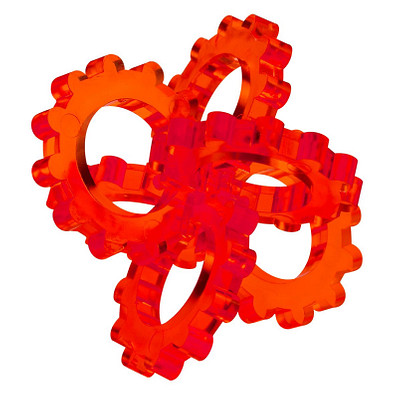 Pussycat 3D-Geduldspiel Hexon, transparent-rot Pussycat 3D-Geduldspiel Hexon, transparent-rot