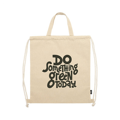 Recycled Baumwoll Zugbeutel PromoBag Plus (180 g/m²), Natur