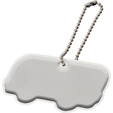 Reflektierender Anhänger in Busform, weiss