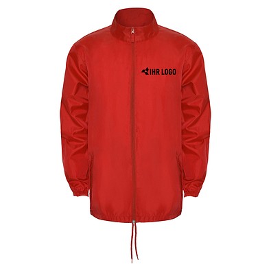 Regenjacke Island –  leichte Windjacke mit Reißverschluss, S, Rot
