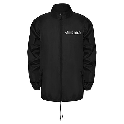 Regenjacke Island – leichte Windjacke mit Reißverschluss, S, Schwarz