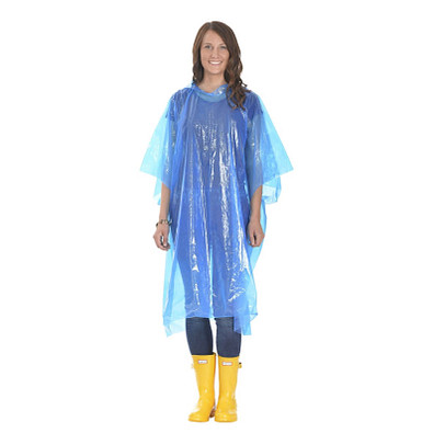 Regenponcho Standard, transparent-blau