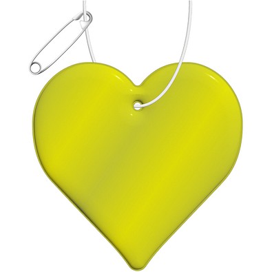 RFX™ H-09 Reflektierender TPU-Anhänger Herz, neongelb