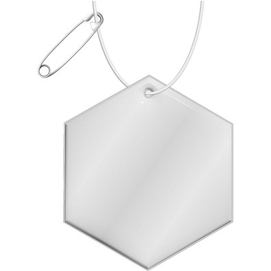 RFX™ H-12 sechseckiger reflektierender TPU-Anhänger, weiss