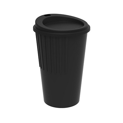 Riffel-Kaffeebecher ToGo, 300 ml, schwarz