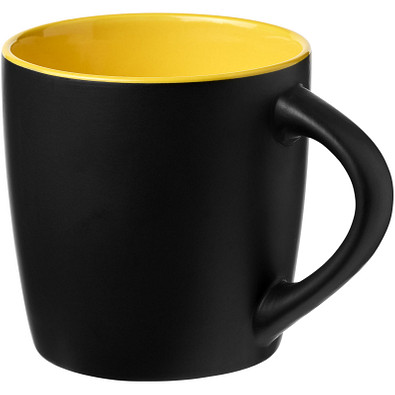 Riviera 340 ml Keramikbecher, schwarz,gelb Riviera 340 ml Keramikbecher, schwarz,gelb