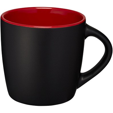 Keramikbecher Riviera, 340 ml, schwarz/rot