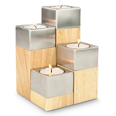 ROMINOX® 4er Teelicht-Set // Luce, braun