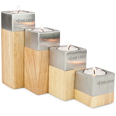 ROMINOX® 4er Teelicht-Set // Luce, braun