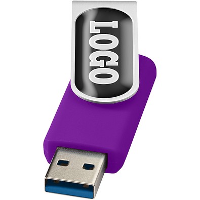 Rotate USB-Stick 3.0 mit Doming, lila, 128GB