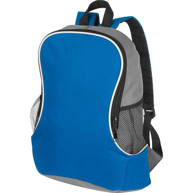 Rucksack mit Seitenfächern aus Polyester, blau