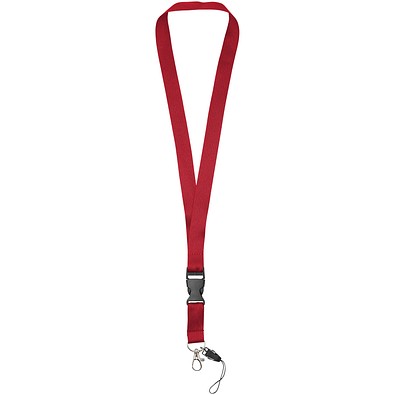 Sagan Lanyard mit abnehmbarer Schnalle und Handyband, rot