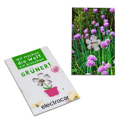 Samen-Karte-Mini Blume, Ostern, Schnittlauch, 2-seit. Druck