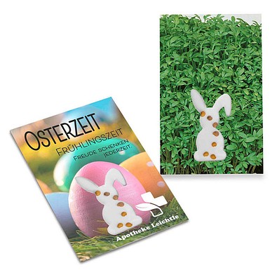 Samen-Karte-Mini Ostern, Gartenkresse, 2-seit. Druck