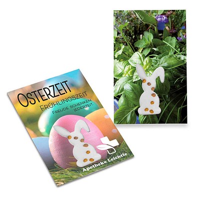 Samen-Karte-Mini Ostern, Kräutermischung, 2-seit. Druck