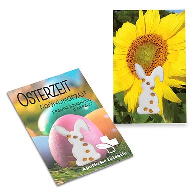 Samen-Karte-Mini Ostern, Sonnenblume, 2-seit. Druck