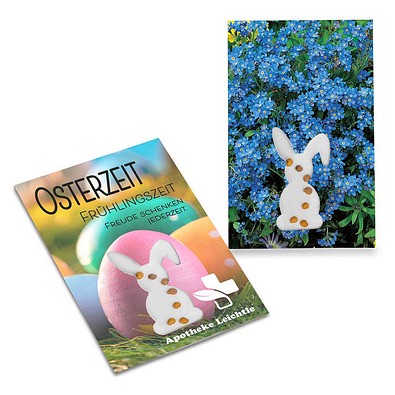 Samen-Karte-Mini Ostern, Vergissmeinnicht, 2-seit. Druck