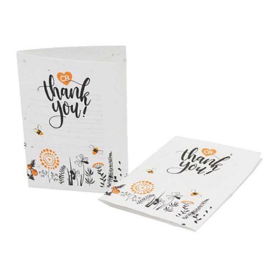 Samenpapier DIN A6, Klappkarte, Blumenmischung, 1-seit. Druck