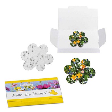 Samenpapier in Klappkärtchen, Ostern, Blümchen, 1-seit. Druck