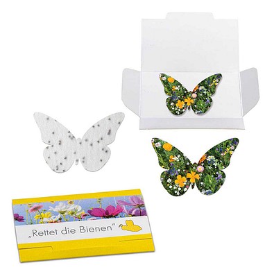 Samenpapier in Klappkärtchen, Ostern, Schmetterling, 1-seit. Druck