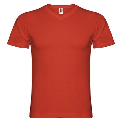 Samoyedo T-Shirt mit V-Ausschnitt für Herren, rot, L