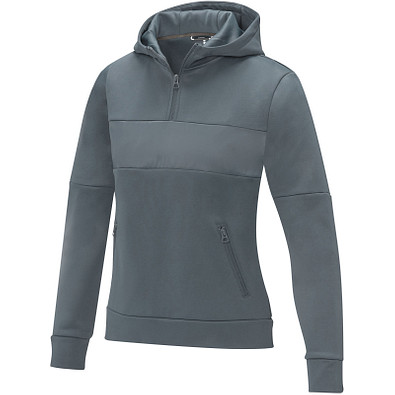 Sayan Kapuzenpullover mit halbem Reißverschluss für Damen, stahlgrau,  XL