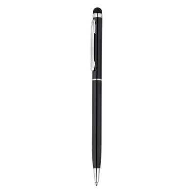 XD COLLECTION Schlanker Drehkugelschreiber mit Stylus, schwarze Mine, schwarz XD COLLECTION Schlanker Drehkugelschreiber mit Stylus, schwarze Mine, schwarz