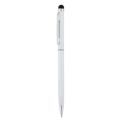XD COLLECTION Schlanker Drehkugelschreiber mit Stylus, schwarze Mine, weiß XD COLLECTION Schlanker Drehkugelschreiber mit Stylus, schwarze Mine, weiß
