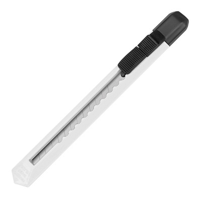 Schlankes Kartonmesser aus Kunststoff, weiss Schlankes Kartonmesser aus Kunststoff, weiss
