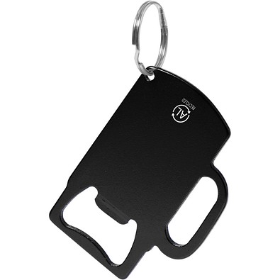 Schlüsselanhänger mit Flaschenöffner Basler, schwarz